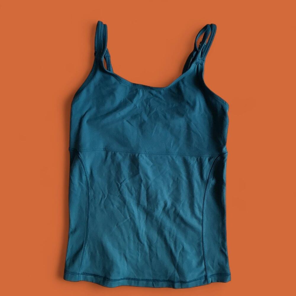 Game teal strappy workout tank